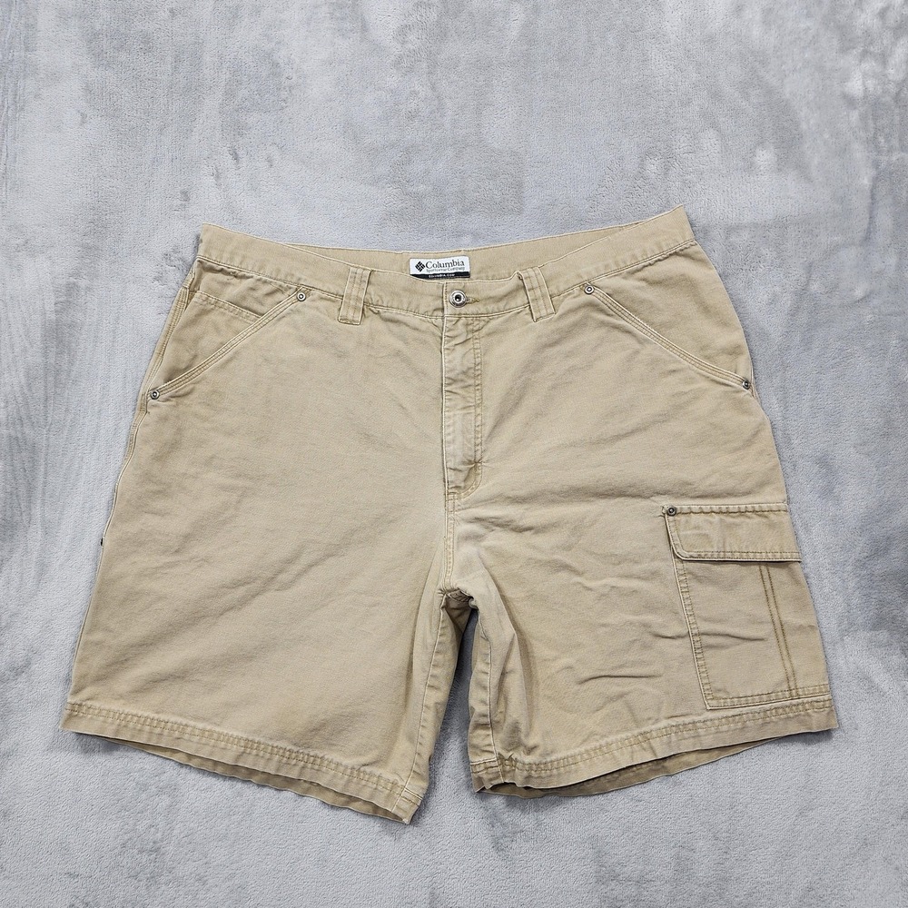 Columbia Shorts Mens 40 Beige Rugged Outdoor Chino Cargo Canvas Relaxed Hiking